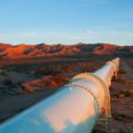 Pipeline in the Mojave Desert, California.